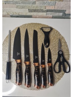Set de couteaux en inox avec support